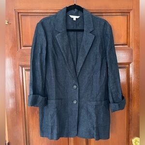 Garnet Hill Washed Linen Blazer